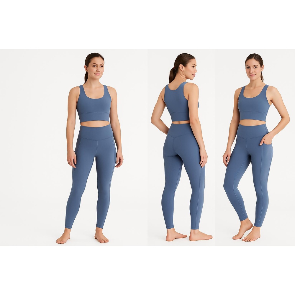 OFFLINE By Aerie Womens Small Blue High Waisted Crossover Pocket Leggings‎